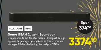 Bilka Sonos Beam 2. gen. Soundbar tilbud