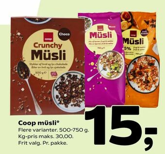 Coop 365 Coop müsli tilbud