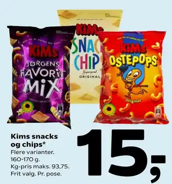 Coop 365 Kims snacks og chips tilbud