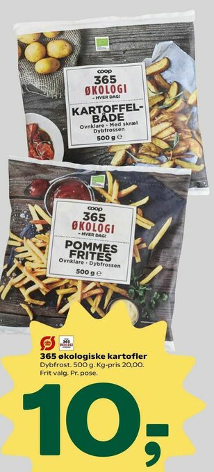 Coop 365 365 økologiske kartofler tilbud
