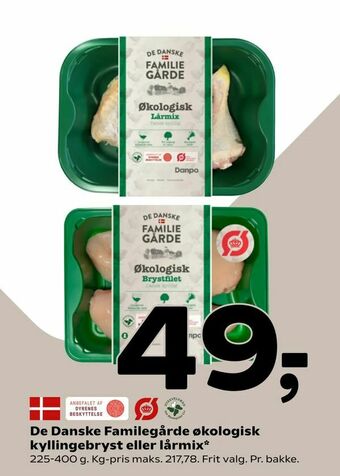 Coop 365 De Danske Familegårde økologisk kyllingebryst eller lårmix tilbud