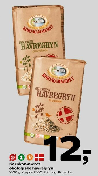 Coop 365 Kornkammeret økologiske havregryn tilbud