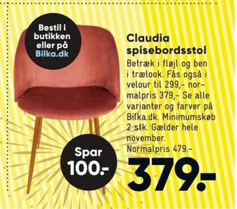 Bilka Claudia Spisebordsstol tilbud