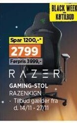 Power Gaming stol tilbud