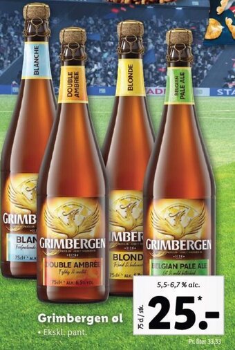 Lidl Grimbergen øl tilbud