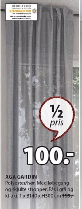 JYSK Aga Gardin tilbud