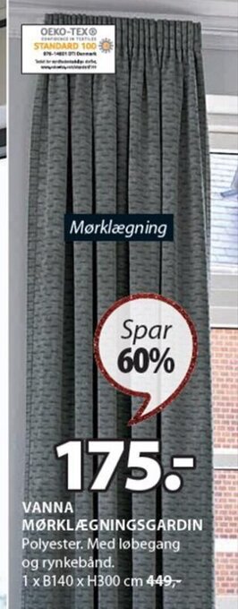 JYSK Vanna Mørklægningsgardin tilbud