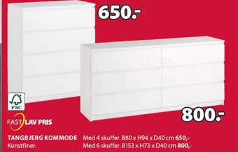 JYSK Tangbjerg Kommode tilbud