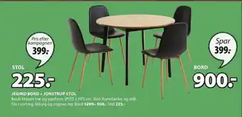 JYSK Jegind Bord + Jonstrup Stol tilbud