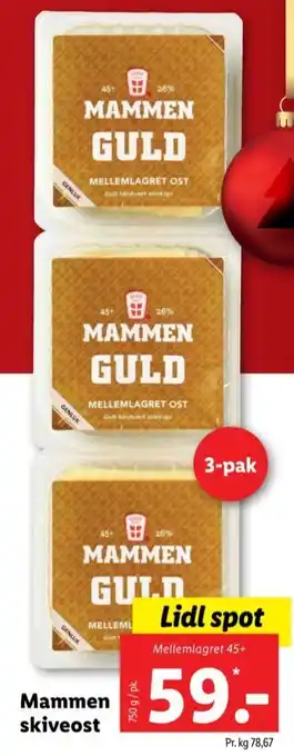 Lidl Mammen skiveost guld tilbud
