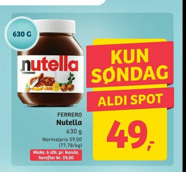 Nutella tilbud hos ALDI