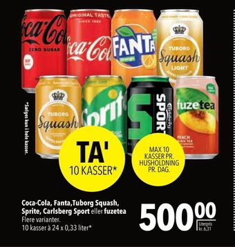 Citti Coca-cola, fanta,tuborg squash, sprite, carlsberg sport. eller fuzetea tilbud