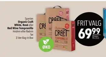 Citti Organic craft white, rosé eller red wine tempranillo tilbud