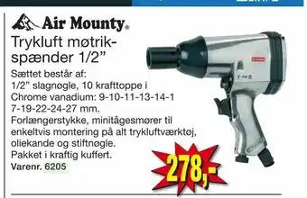 Trykluft møtrik spænder