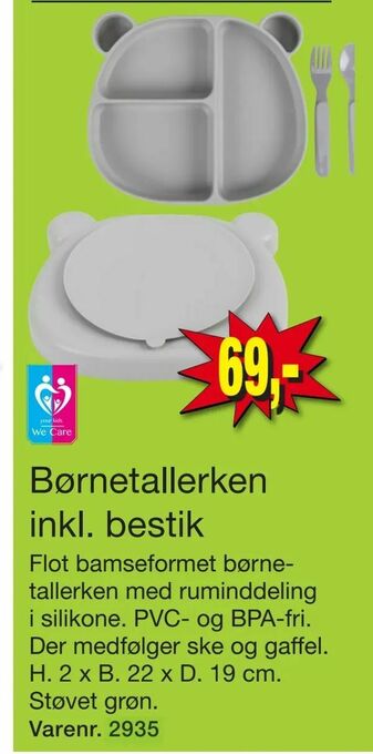 Børnetallerken inkl. bestik