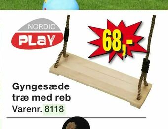 Harald Nyborg Gyngesæde træ med reb tilbud