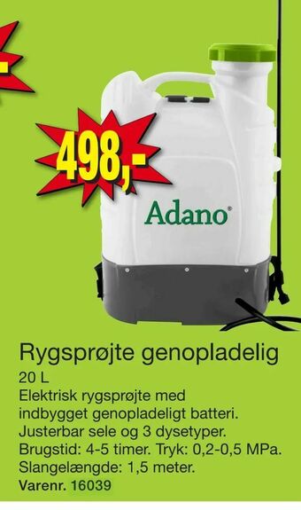 Harald Nyborg Rygsprøjte genopladelig tilbud