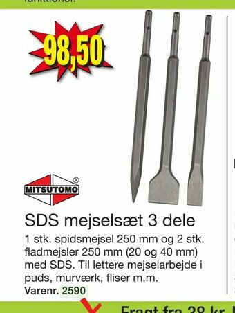 Harald Nyborg SDS mejselsæt 3 dele tilbud