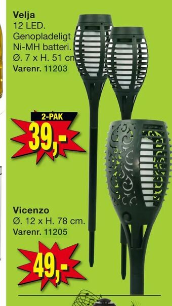 Harald Nyborg Fakkel solcellelampe tilbud