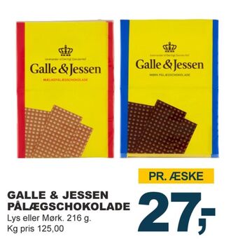 Let-Køb Galle & jessen pålægschokolade mælk tilbud