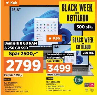 Power Lenovo bærbar pc tilbud