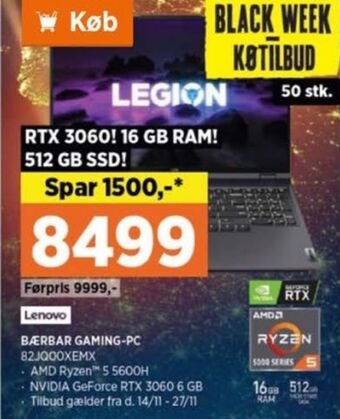 Power Lenovo bærbar pc tilbud