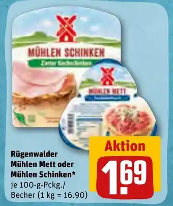 REWE Rügenwalder Mühlen Mett oder Mühlen Schinken tilbud