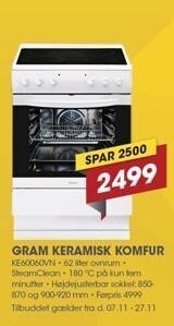 Punkt1 Gram keramisk komfur tilbud