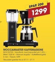 Punkt1 Moccamaster kaffemaskine tilbud
