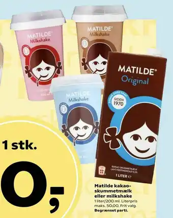 Matilde kakao skummetmælk eller milkshake