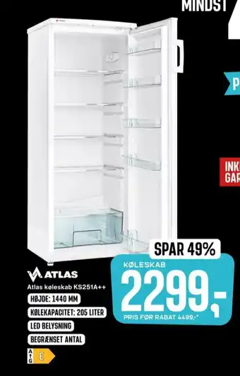 Skousen Atlas køleskab tilbud