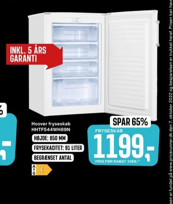 Skousen Hoover fryseskab tilbud