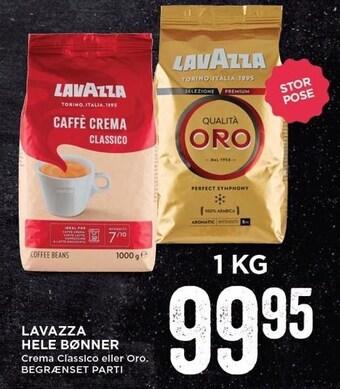 MENY Lavazza hele bønner tilbud