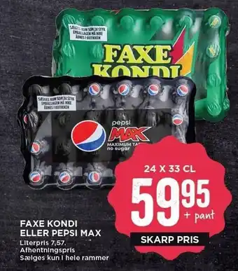 MENY Faxe kondi el. pepsi max tilbud