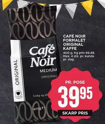 MENY Café noir formalet original kaffe tilbud
