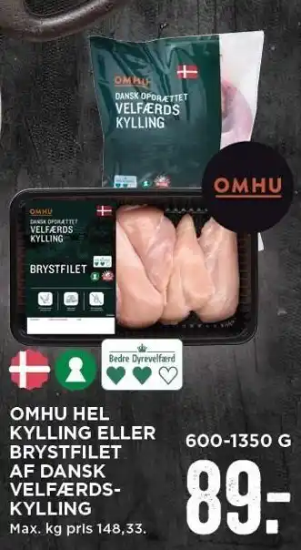 MENY Hel kylling el. brystfilet af dansk velfærdskylling tilbud