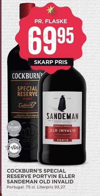 MENY Cockburn's special reserve portvin el. sandeman old invalid tilbud