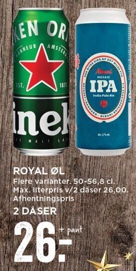 MENY Royal øl tilbud