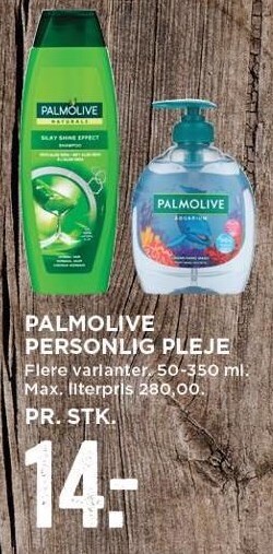 MENY Palmolive personlig pleje tilbud