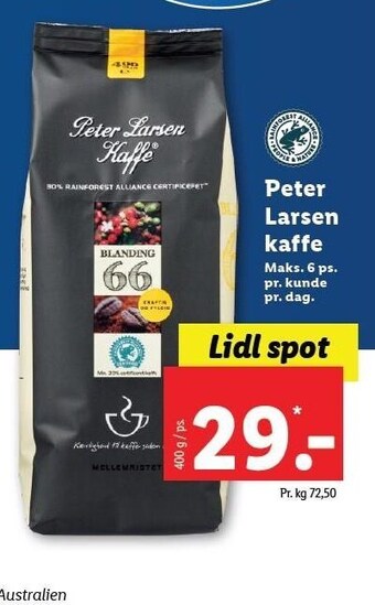 Lidl Peter larsen kaffe tilbud