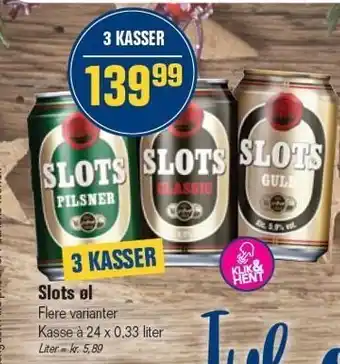Otto Duborg Slots øl - 3 ks. tilbud