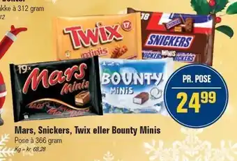 Otto Duborg Mars, snickers, twix el. bounty minis tilbud