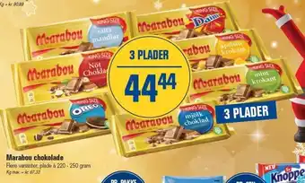 Otto Duborg Marabou chokolade 3 plader tilbud