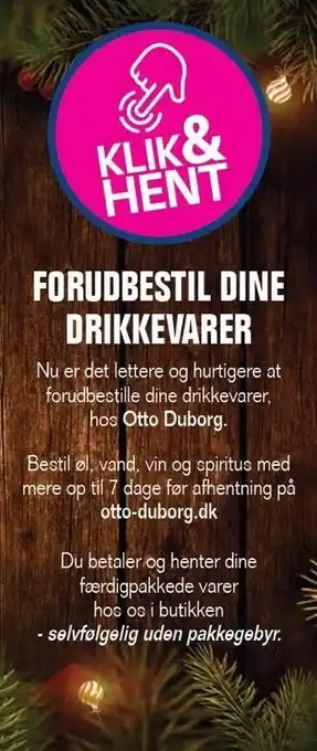 Otto Duborg Forudbestil drikkevarer tilbud