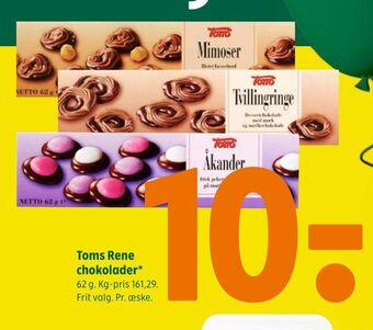 Coop 365 Toms rene chokolader tilbud