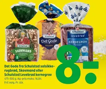 Coop 365 Det gode fra schulstad solsikkerugbrød, skovmand eller schulstad levebrød kernegrov tilbud