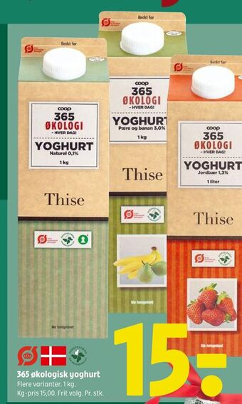 Coop 365 365 økologisk yoghurt tilbud