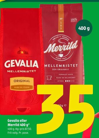 Coop 365 Gevalia eller merrild 400 g tilbud