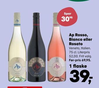 SuperBrugsen Ap rosso, bianco eller rosato tilbud