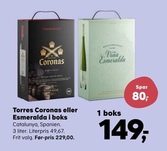 SuperBrugsen Torres coronas eller esmeralda i boks tilbud